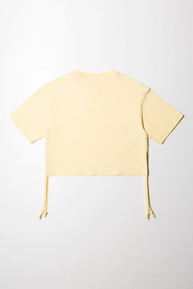 Crop Boxy Side Tie Tee Double Cream sold by Ackermas product image thumbnail 3