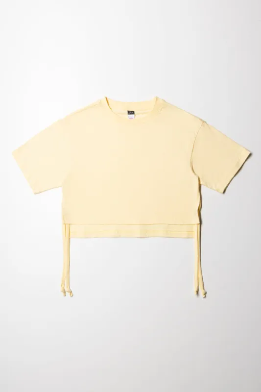 Crop Boxy Side Tie Tee Double Cream sold by Ackermas