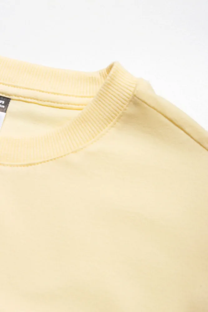 Crop Boxy Side Tie Tee Double Cream sold by Ackermas product image thumbnail 2