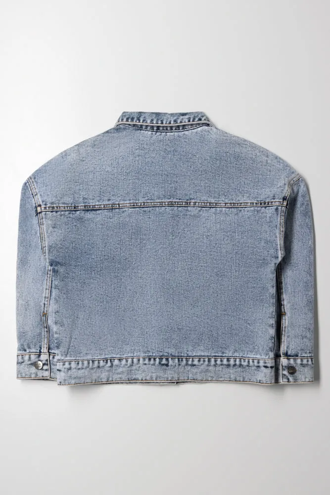 Denim Trucker Jacket Light Blue sold by Ackermas product image thumbnail 4