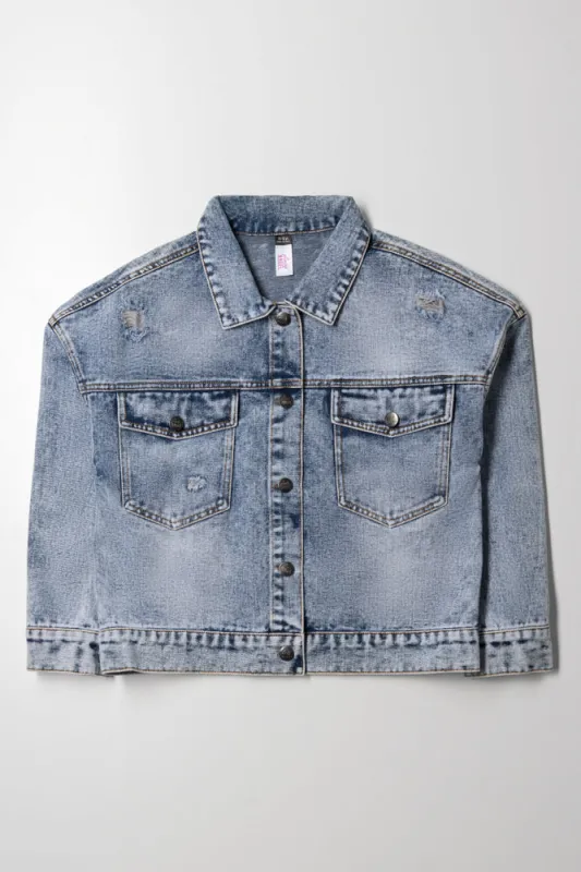 Denim Trucker Jacket Light Blue sold by Ackermas