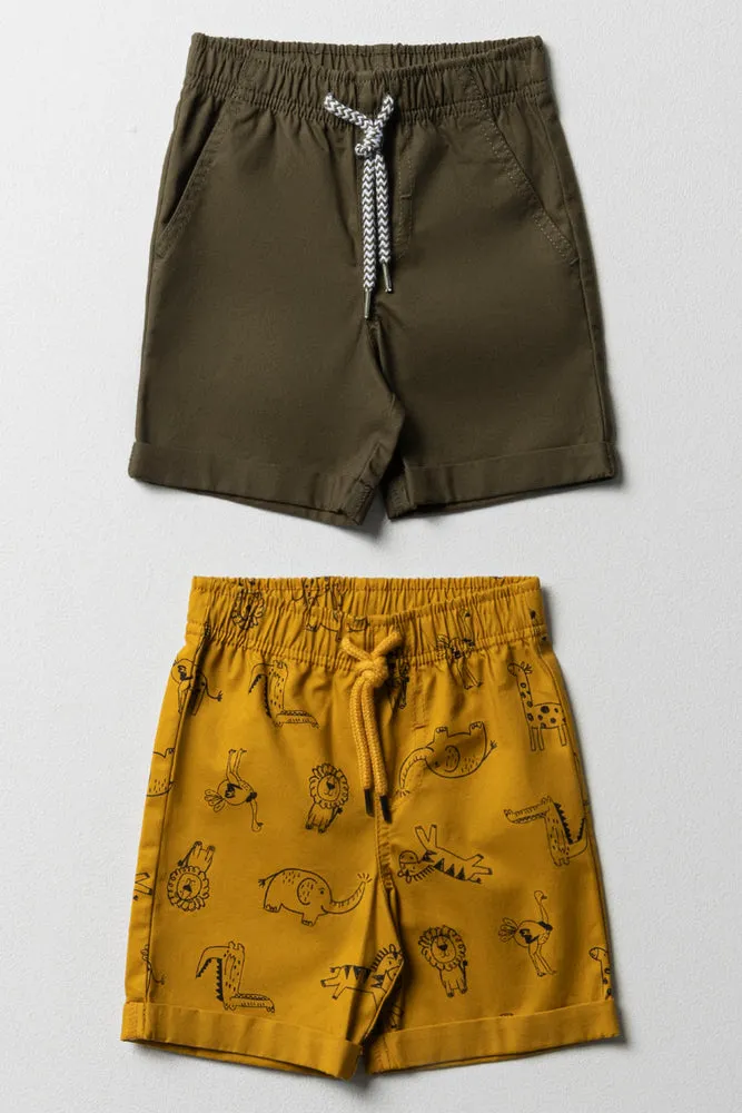 2 Pack Shorts Yellow & Dark Green sold by Ackermas