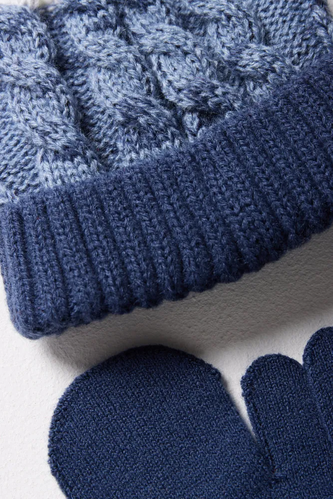 Beanie & Mittens Set Blue sold by Ackermas product image thumbnail 2