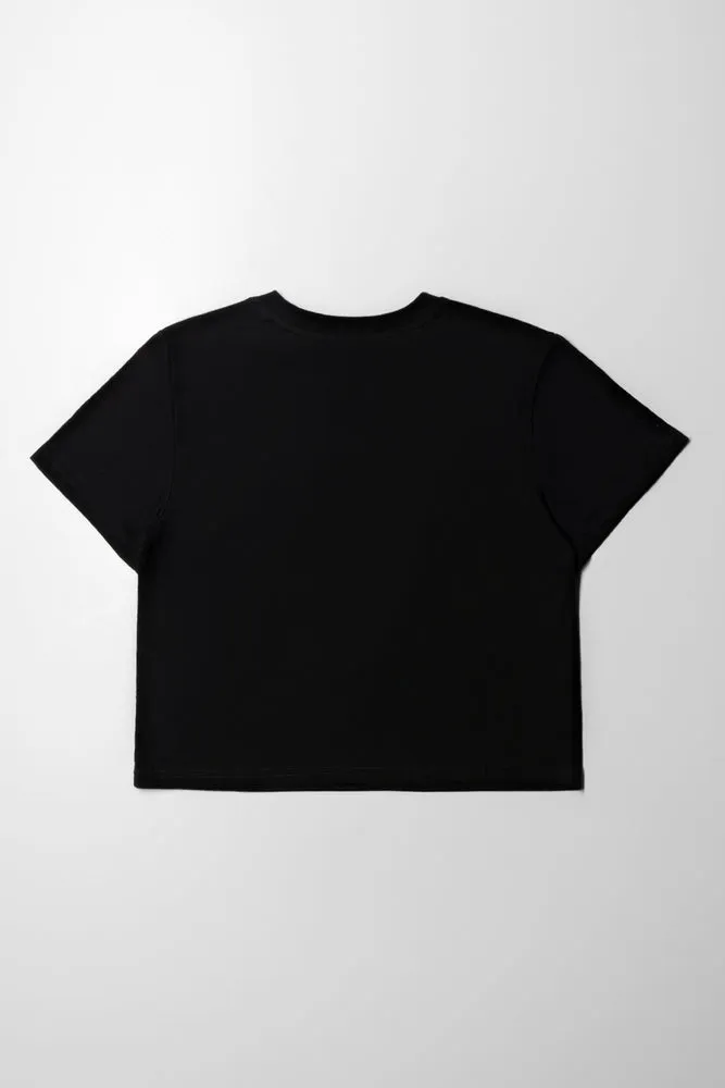 Plain Slub Tshirt Black sold by Ackermas product image thumbnail 3