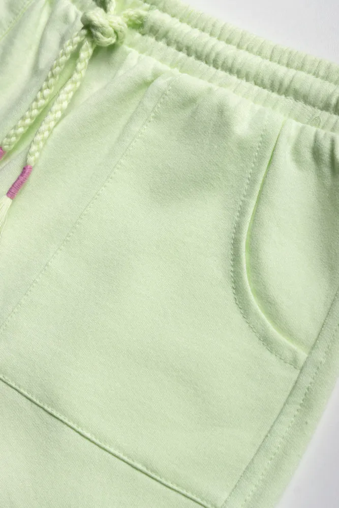 Fleece Shorts Set Light Green sold by Ackermas product image thumbnail 4