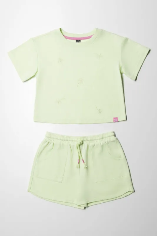 Fleece Shorts Set Light Green sold by Ackermas
