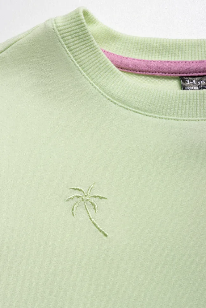 Fleece Shorts Set Light Green sold by Ackermas product image thumbnail 2