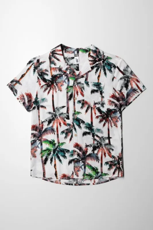 Palm Tree Short Sleeve Shirt White sold by Ackermas
