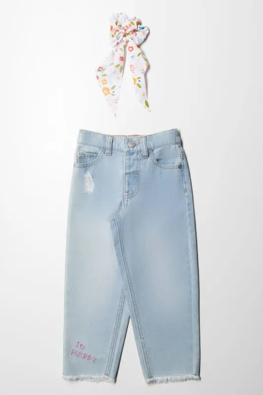 Light Wash Wide Leg With Single Pocket And Self Ti sold by Ackermas