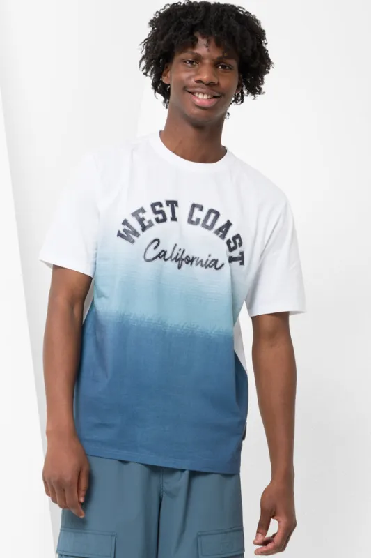 Ombre Short Sleeve T-Shirt Blue sold by Ackermas