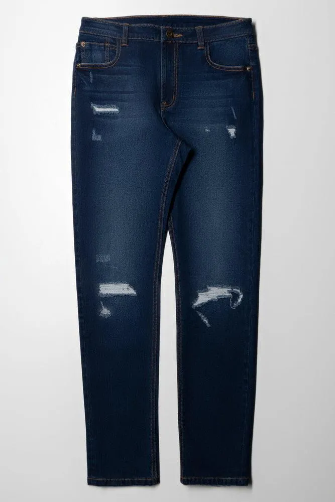 Rip And Repair Jeans Indigo sold by Ackermas