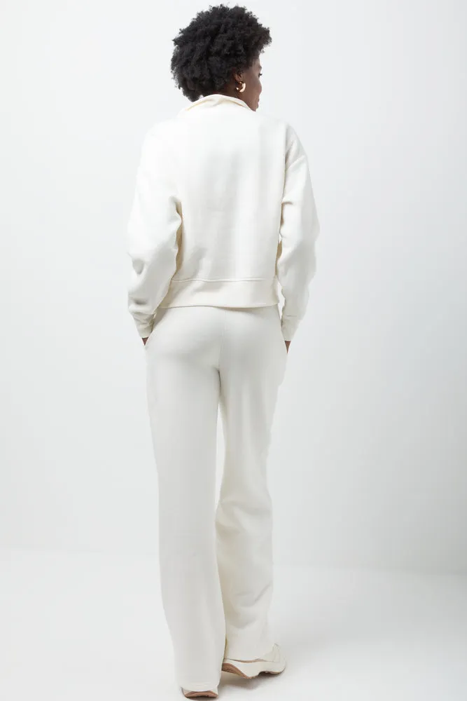Quater Zip Fleece Top Cream sold by Ackermas product image thumbnail 3