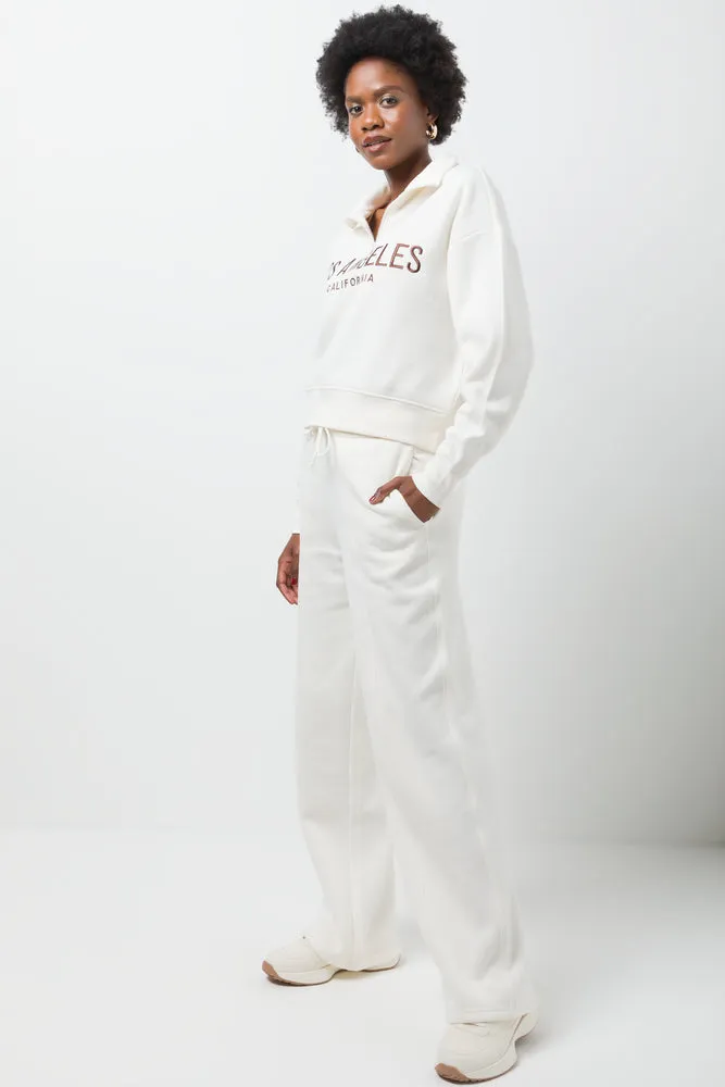 Quater Zip Fleece Top Cream sold by Ackermas product image thumbnail 2