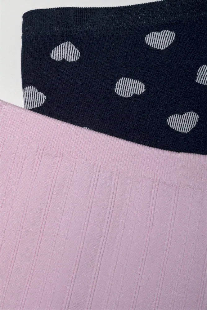 2 Pack Cable Knit Leggings Navy & Pink sold by Ackermas product image thumbnail 2