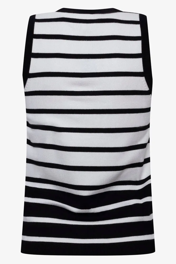 Sleeveless Stripe Knitwear Black and White sold by Ackermas product image thumbnail 2