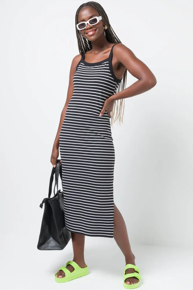 Stripe Bodycon Dress Black And White sold by Ackermas