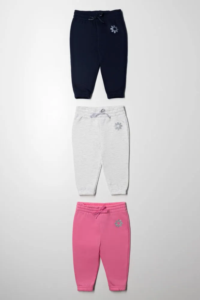 3 Pack Track Pants Navy, Grey & Pink sold by Ackermas
