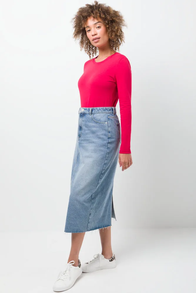 Long Sleeve Crew Neck T-Shirt Red sold by Ackermas product image thumbnail 2