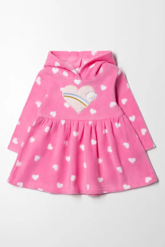 Fleece Hooded Dress Pink sold by Ackermas