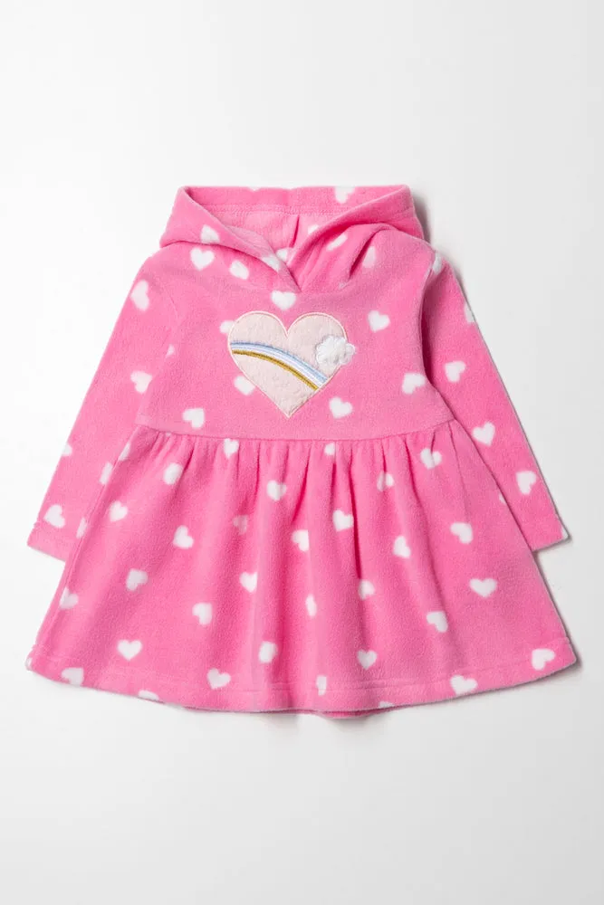 Fleece Hooded Dress Pink sold by Ackermas