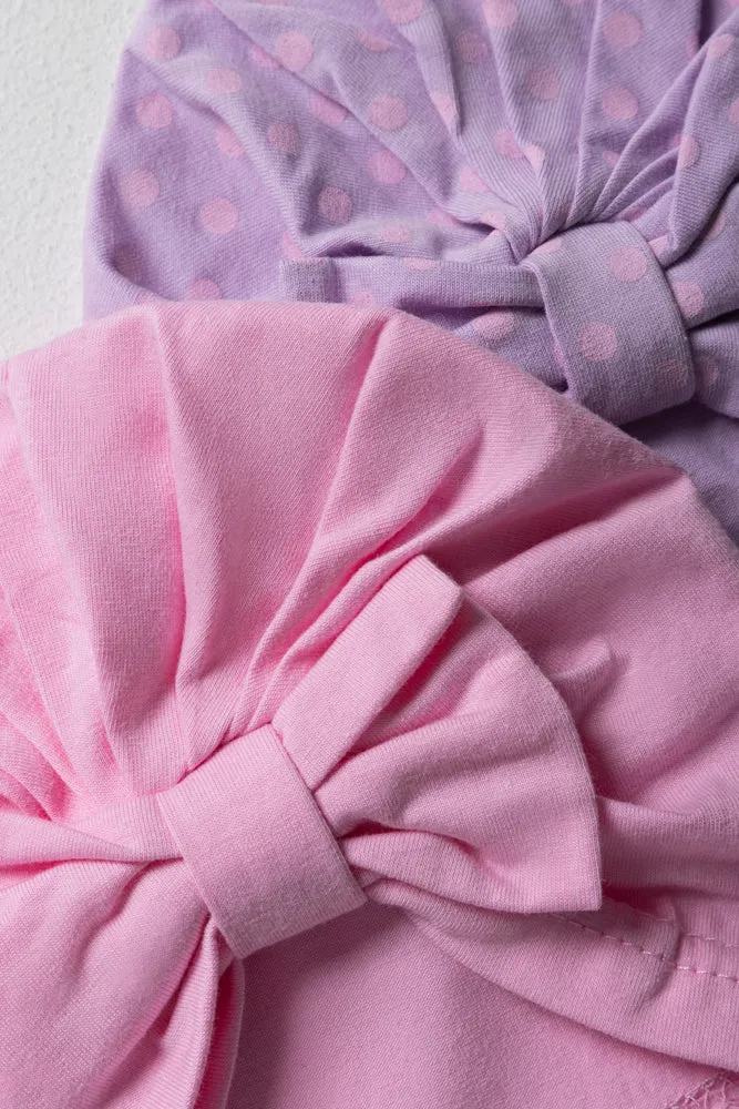 2 Pack Dot Turbans Pink And Lilac sold by Ackermas product image thumbnail 2