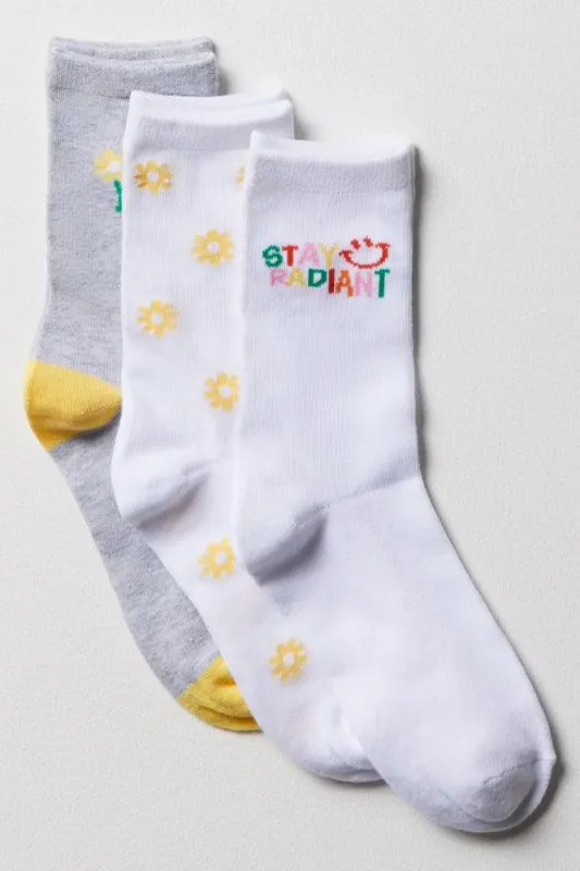 3 Pack Daisy Anklet Socks White sold by Ackermas