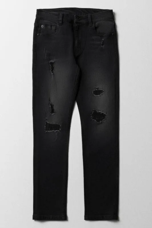 Ripped Denim Jeans Black sold by Ackermas