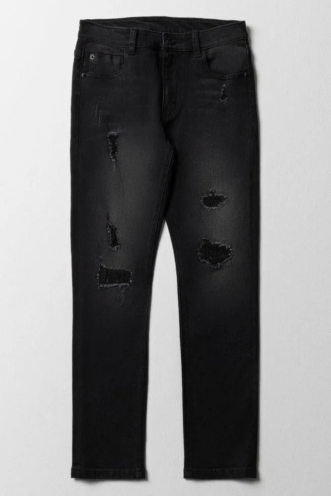 Ripped Denim Jeans Black sold by Ackermas