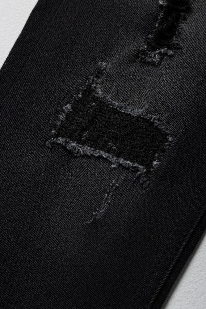 Ripped Denim Jeans Black sold by Ackermas product image thumbnail 3