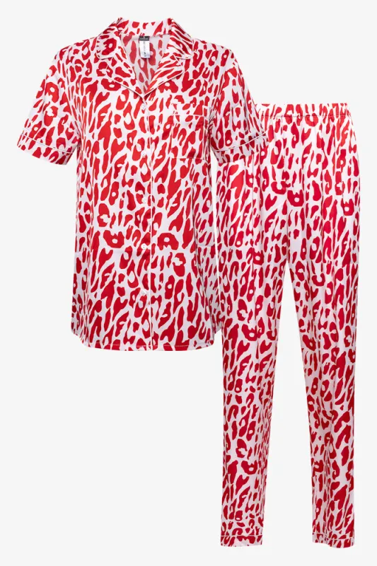 Short Sleeve Button Through Pyjama Red sold by Ackermas