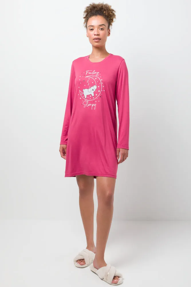 Long Sleeve Koala Sleepshirt Pink sold by Ackermas