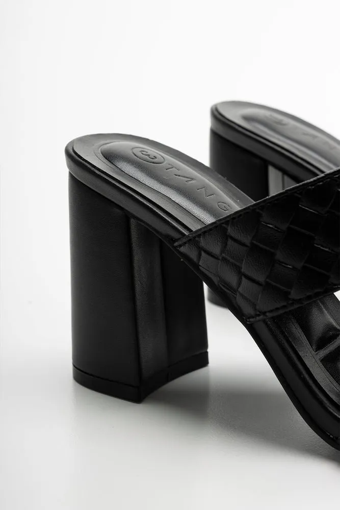 Mule Heeled Sandal Black sold by Ackermas product image thumbnail 4