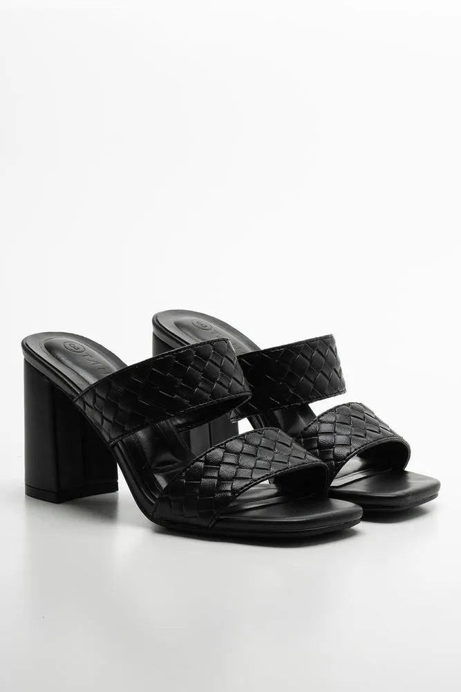 Mule Heeled Sandal Black sold by Ackermas