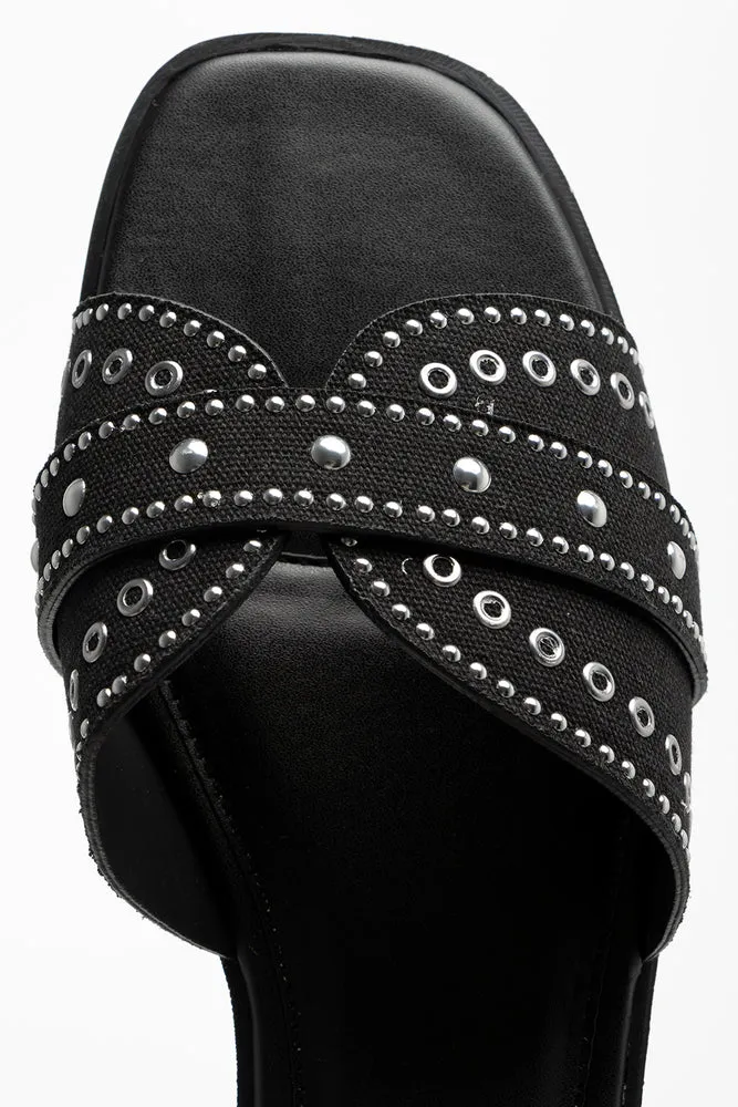 Studded Mule Sandal Black sold by Ackermas product image thumbnail 5