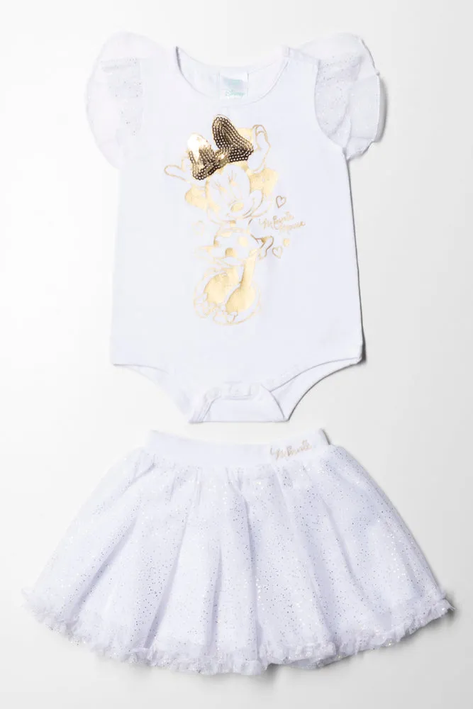 Minnie Mouse Tutu Set With Wings White sold by Ackermas