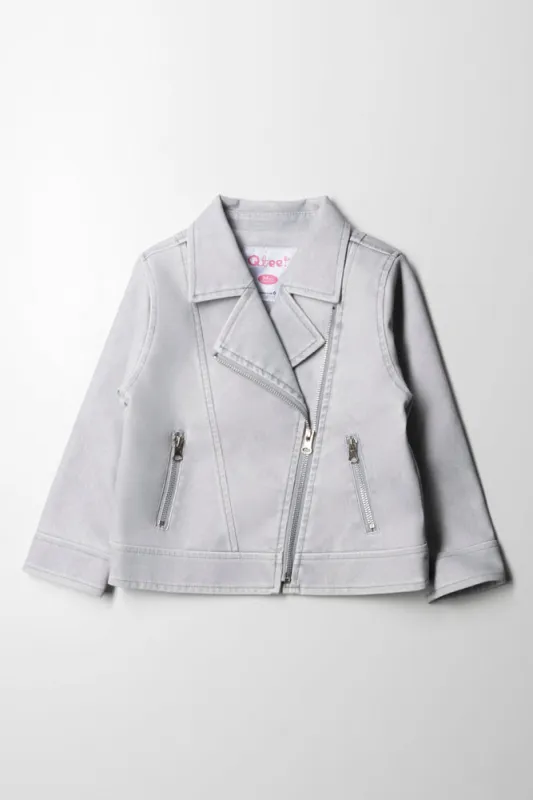 Pu Biker Jacket Light Blue sold by Ackermas