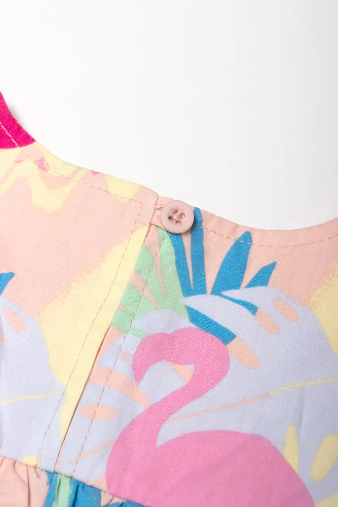 Tropical Square Neck Tiered Dress Multi sold by Ackermas product image thumbnail 2