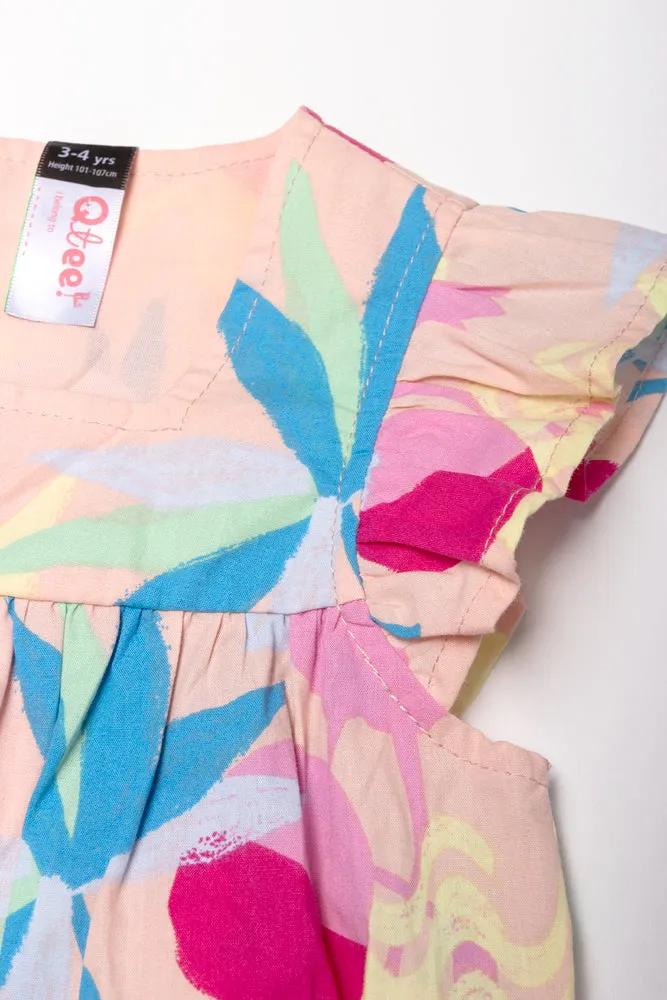 Tropical Square Neck Tiered Dress Multi sold by Ackermas