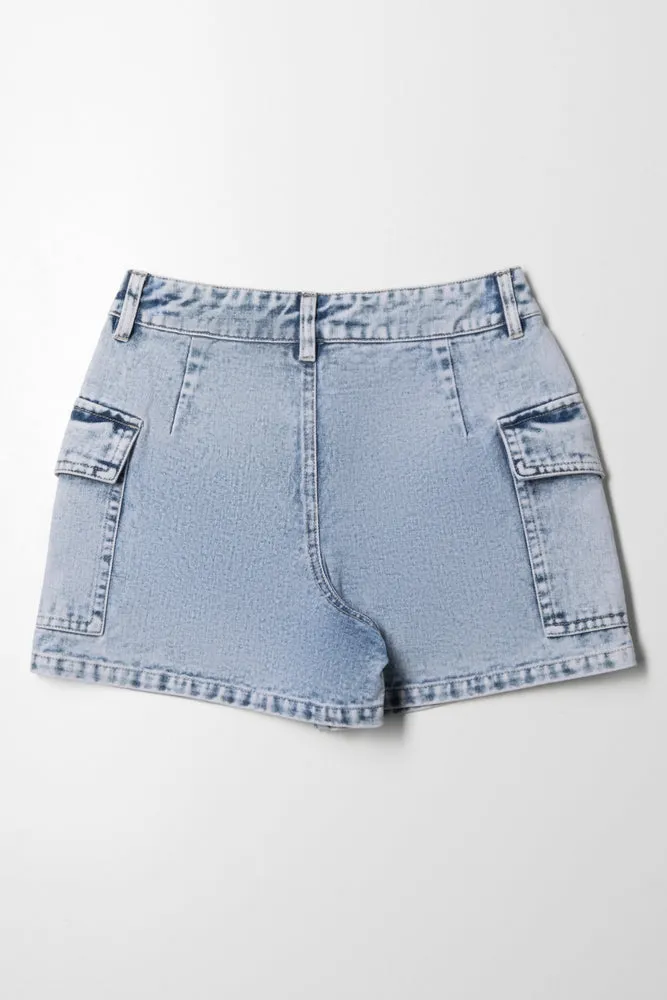 Denim Short With Pockets Blue sold by Ackermas product image thumbnail 3