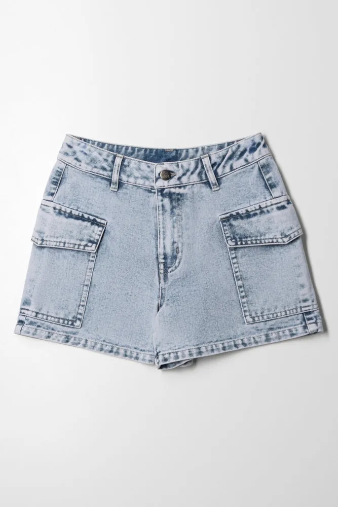 Denim Short With Pockets Blue sold by Ackermas