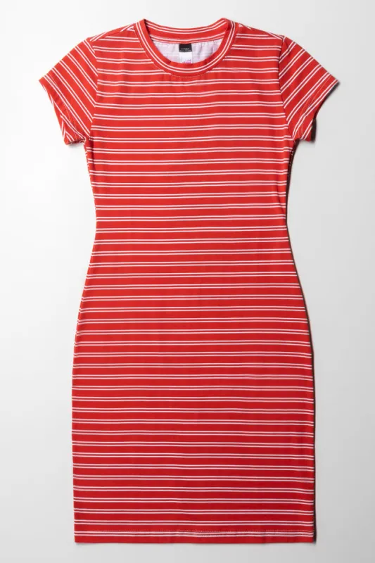 Stripe Bodycon Dress Red sold by Ackermas