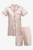 Satin Button Through Pyjama Set Peach sold by Ackermas