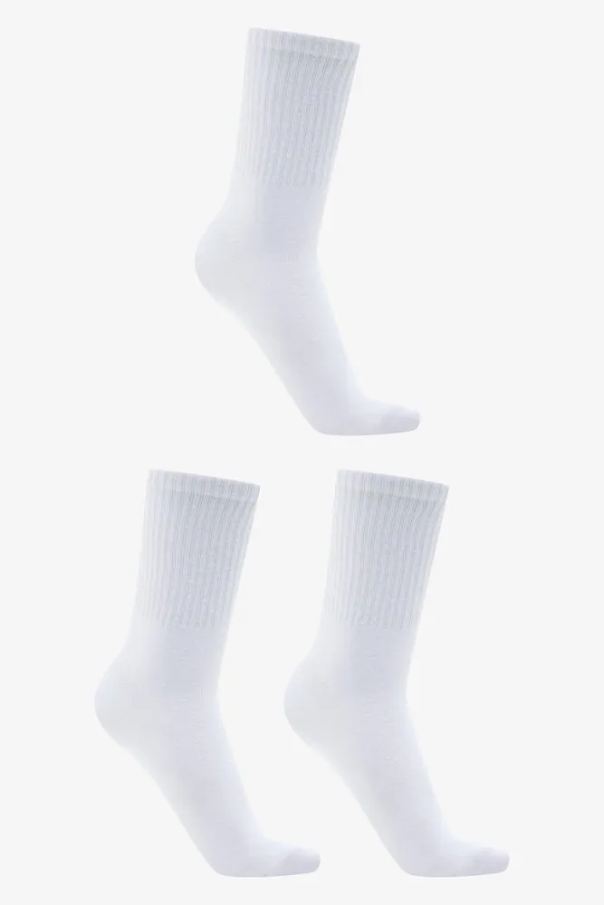 3 Pack Crew Socks White sold by Ackermas