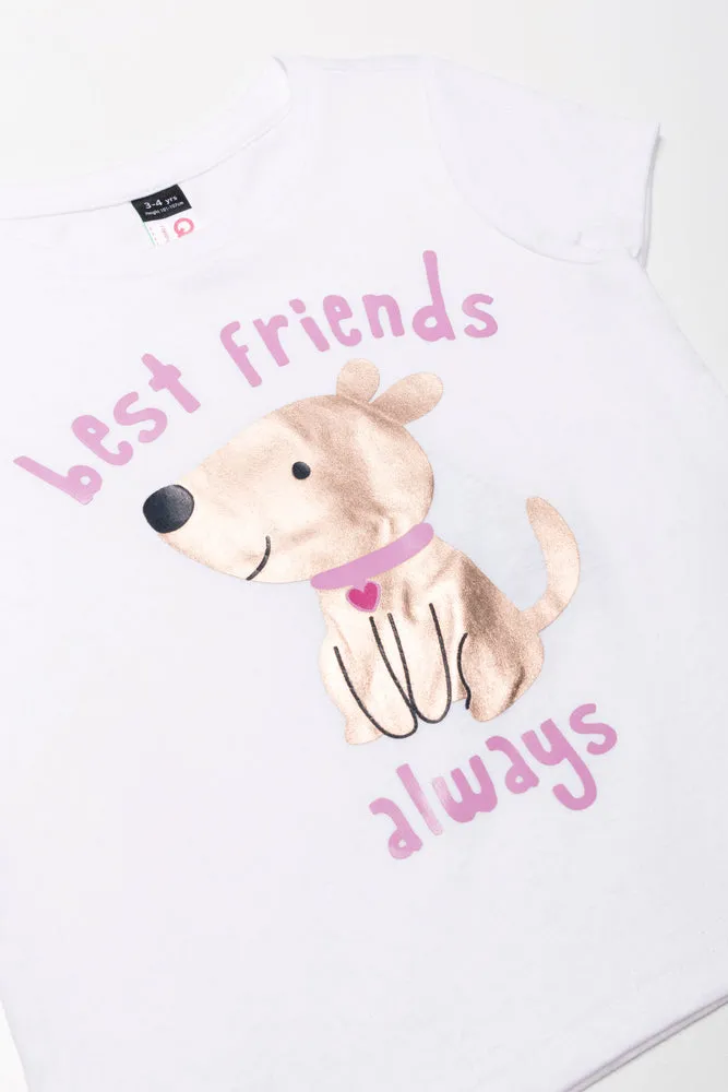 Dog Short Sleeve T-Shirt White sold by Ackermas product image thumbnail 2