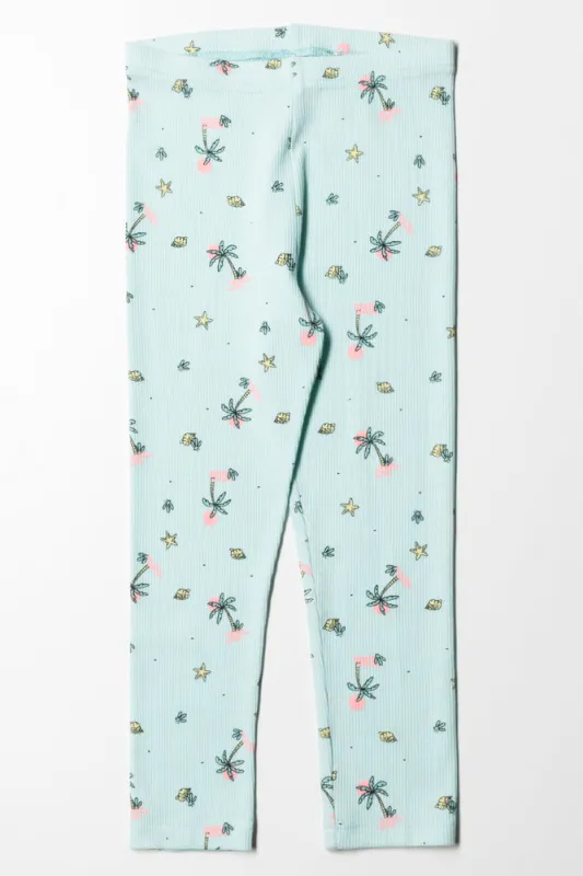 Rib Tropical Legging Mint sold by Ackermas