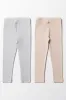 2 Pack Rib Leggings Grey & Natural sold by Ackermas