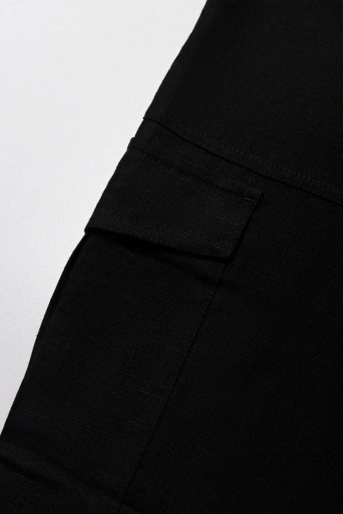 Linen Cargo Trouser Black sold by Ackermas product image thumbnail 2