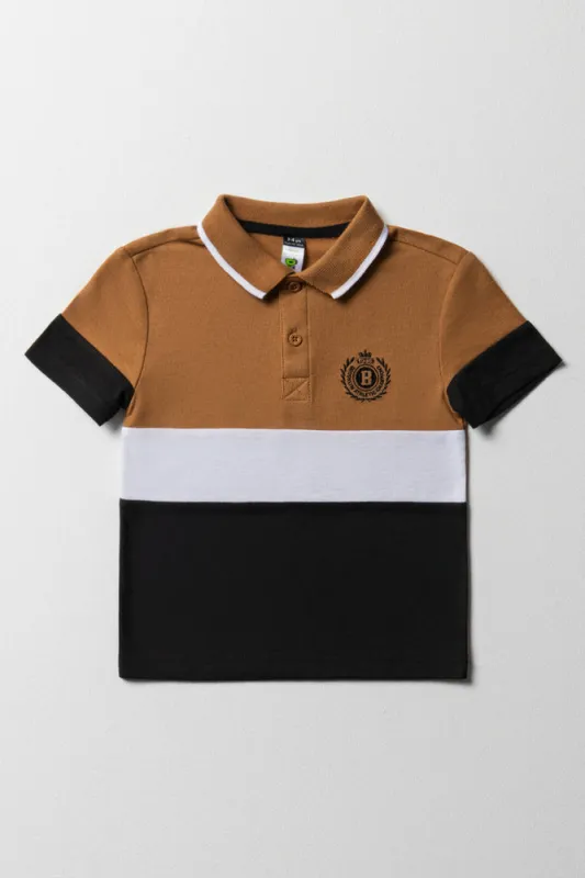 Colourblock Golfer Navy & Natural sold by Ackermas