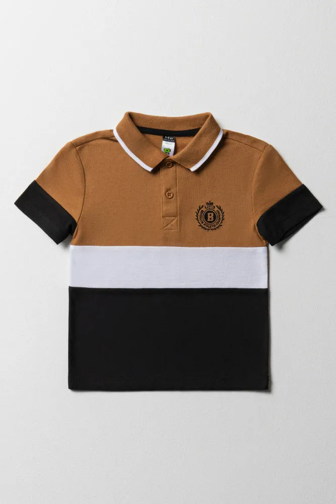 Colourblock Golfer Navy & Natural sold by Ackermas