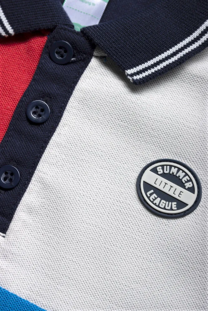 Colour Block Golfer Red, Navy, Blue And Cream sold by Ackermas product image thumbnail 2